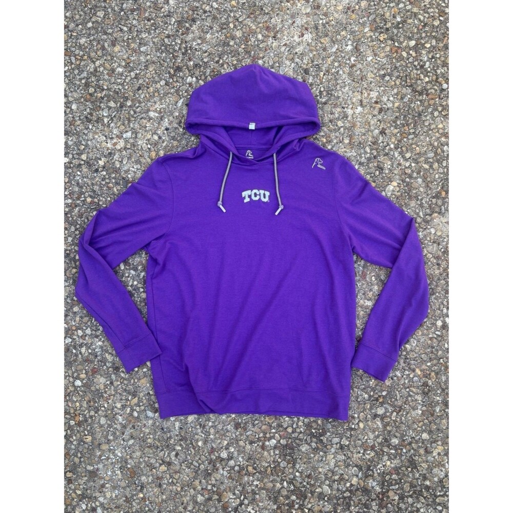 Rhoback Hesi Collegiate Performance Hoodie Small TCU Horned Frogs Purple White